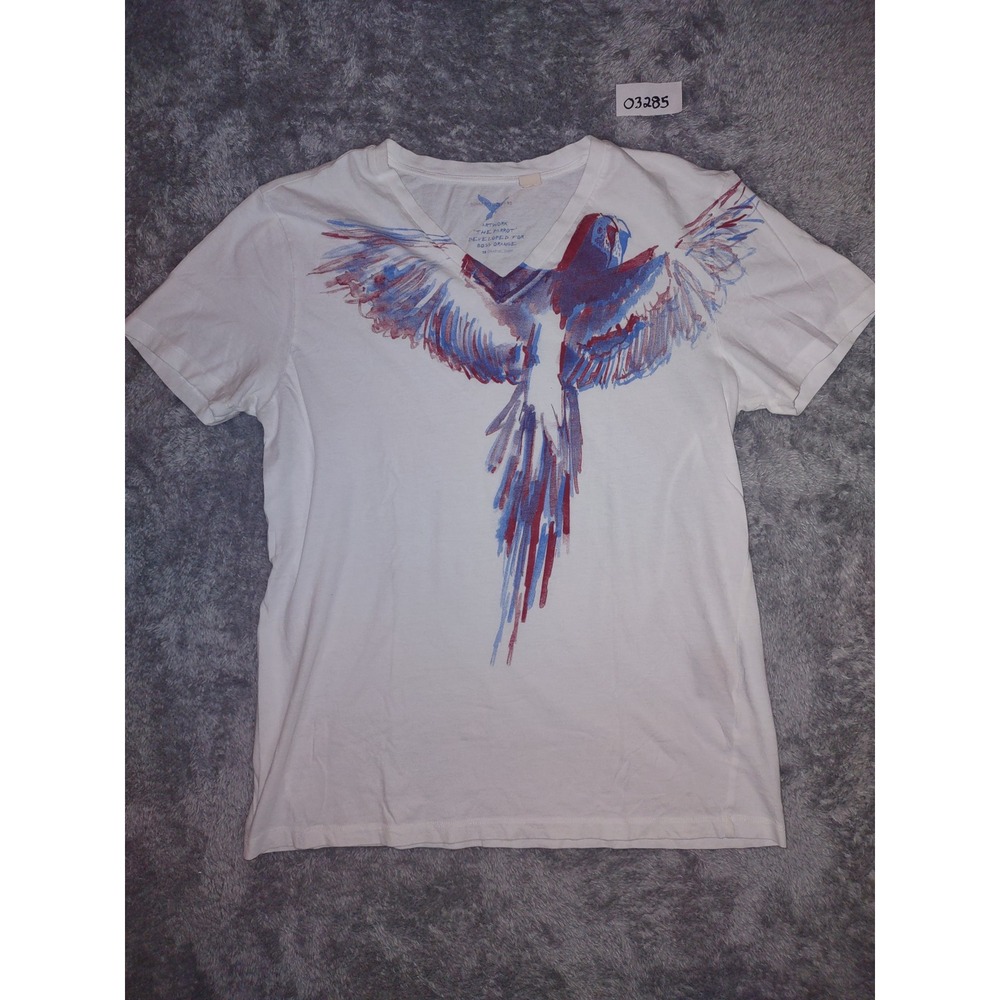 Hugo Boss Boss Orange Parrot Graphic Tee V-Neck Casual White Sz 14, L, Portugal